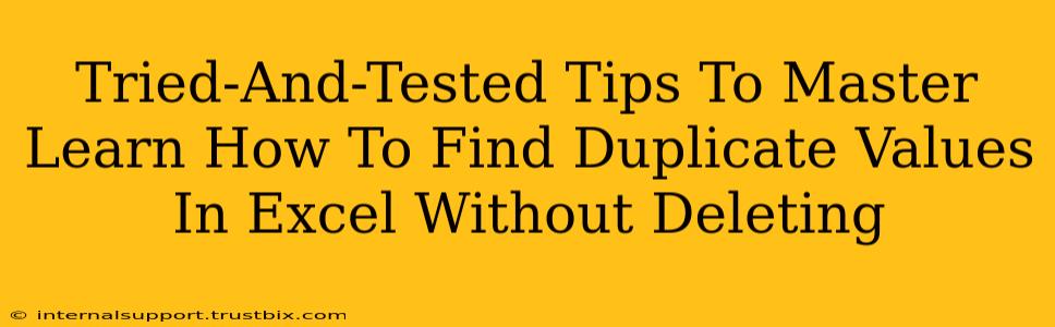 Tried-And-Tested Tips To Master Learn How To Find Duplicate Values In Excel Without Deleting