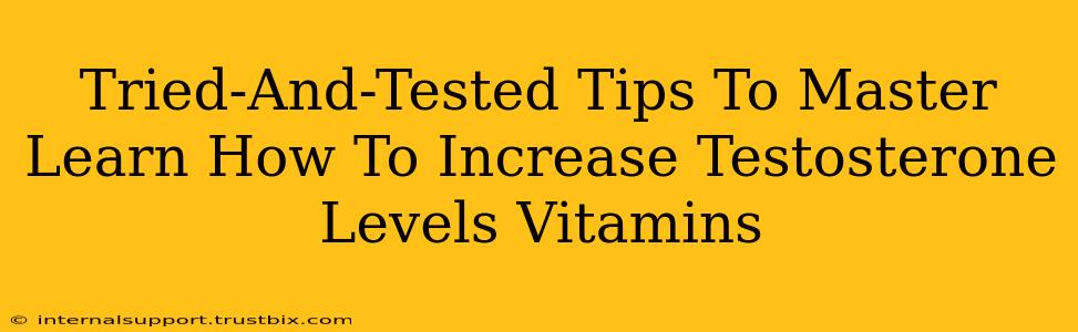 Tried-And-Tested Tips To Master Learn How To Increase Testosterone Levels Vitamins