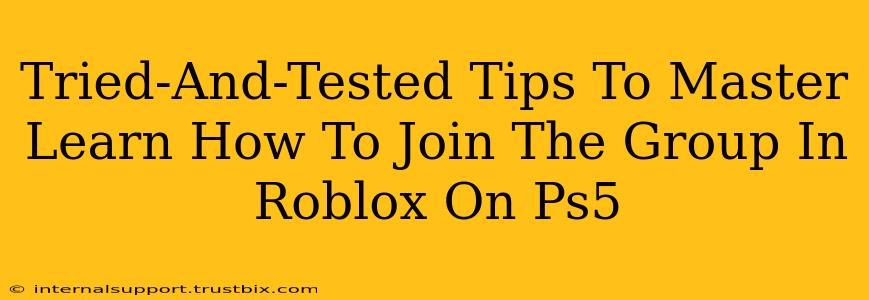 Tried-And-Tested Tips To Master Learn How To Join The Group In Roblox On Ps5