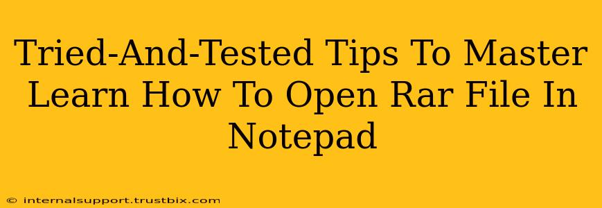 Tried-And-Tested Tips To Master Learn How To Open Rar File In Notepad