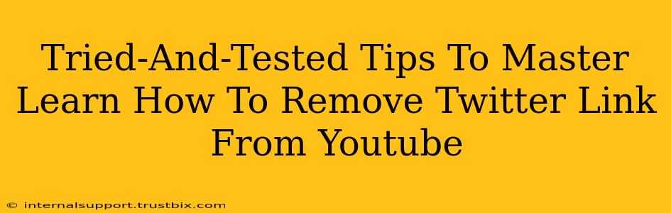 Tried-And-Tested Tips To Master Learn How To Remove Twitter Link From Youtube