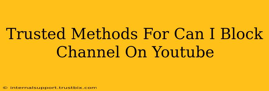 Trusted Methods For Can I Block Channel On Youtube