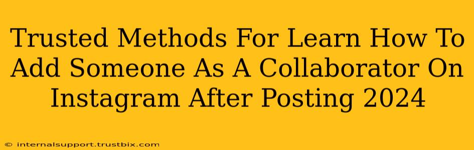 Trusted Methods For Learn How To Add Someone As A Collaborator On Instagram After Posting 2024