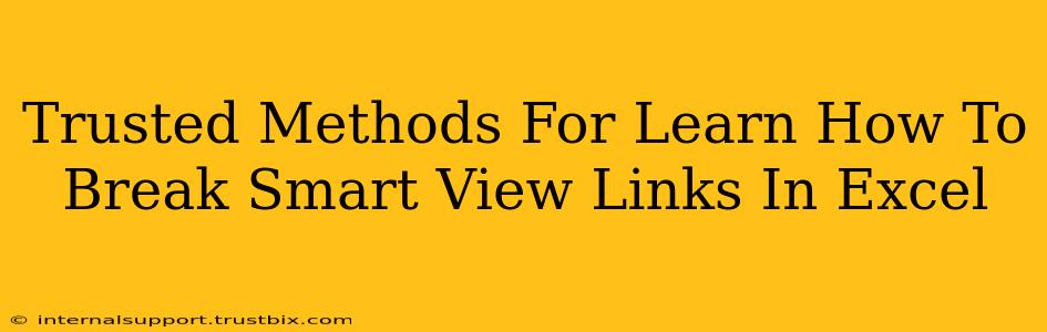 Trusted Methods For Learn How To Break Smart View Links In Excel