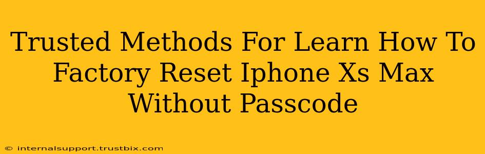 Trusted Methods For Learn How To Factory Reset Iphone Xs Max Without Passcode