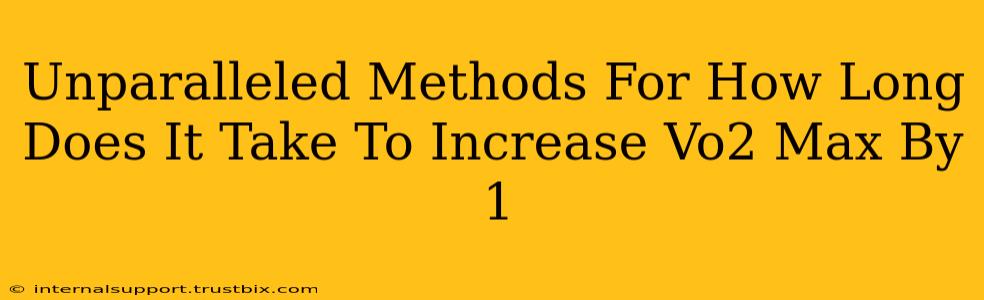 Unparalleled Methods For How Long Does It Take To Increase Vo2 Max By 1