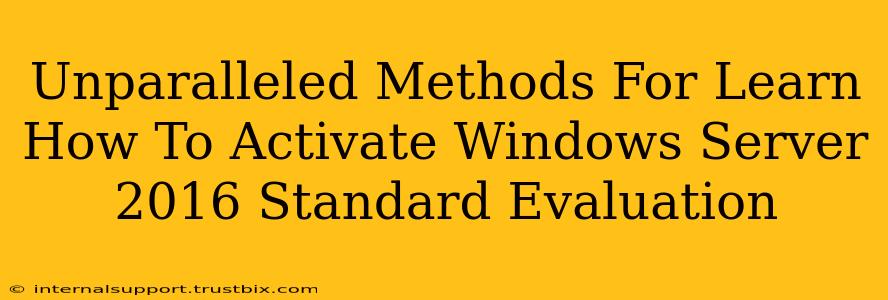 Unparalleled Methods For Learn How To Activate Windows Server 2016 Standard Evaluation