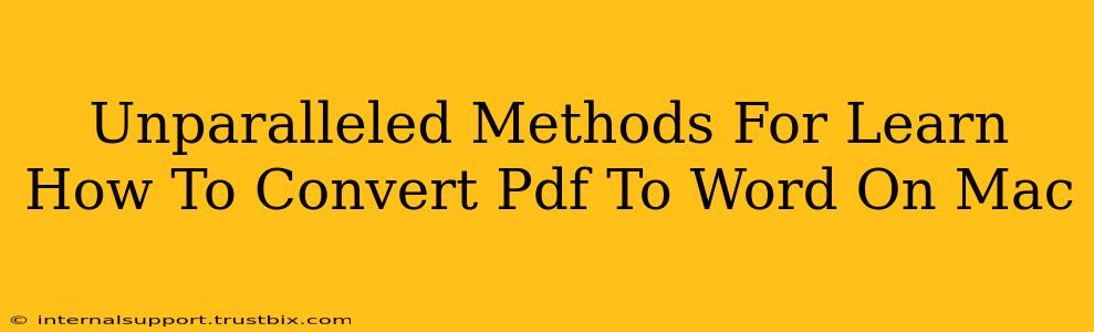 Unparalleled Methods For Learn How To Convert Pdf To Word On Mac