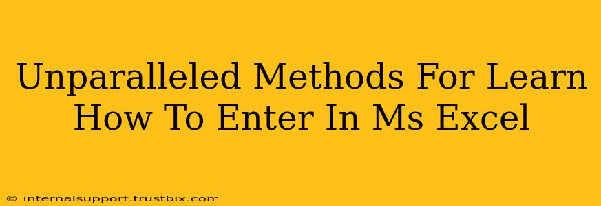 Unparalleled Methods For Learn How To Enter In Ms Excel