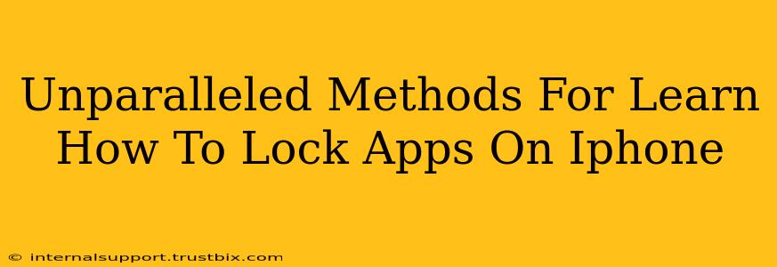 Unparalleled Methods For Learn How To Lock Apps On Iphone