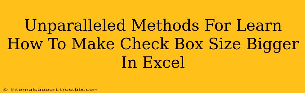 Unparalleled Methods For Learn How To Make Check Box Size Bigger In Excel