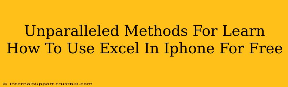 Unparalleled Methods For Learn How To Use Excel In Iphone For Free