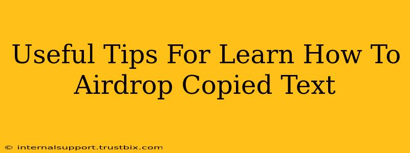 Useful Tips For Learn How To Airdrop Copied Text