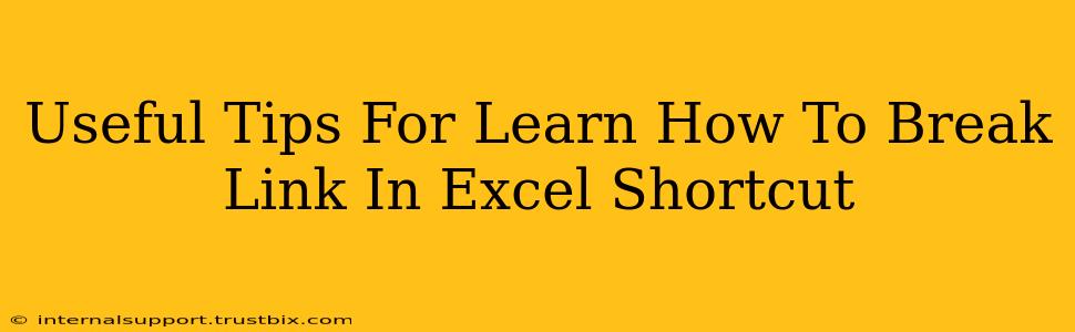 Useful Tips For Learn How To Break Link In Excel Shortcut