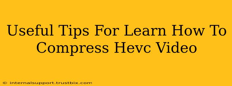 Useful Tips For Learn How To Compress Hevc Video