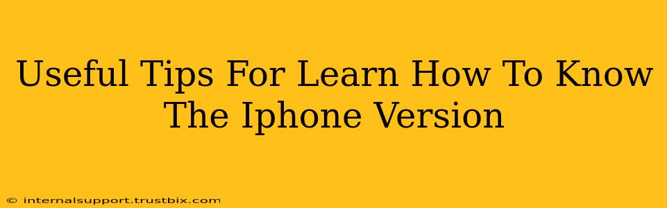 Useful Tips For Learn How To Know The Iphone Version