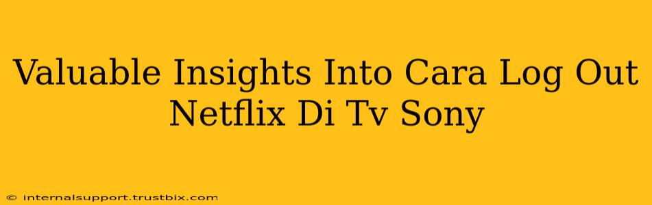 Valuable Insights Into Cara Log Out Netflix Di Tv Sony