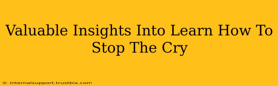 Valuable Insights Into Learn How To Stop The Cry