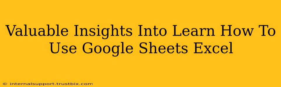 Valuable Insights Into Learn How To Use Google Sheets Excel